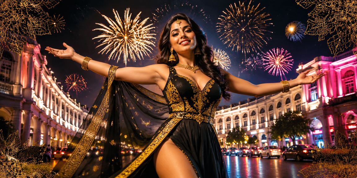 Modern Indian city nightlife with digital sports betting ambience